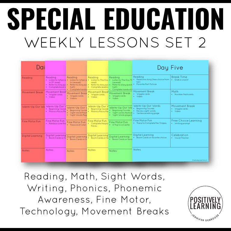 Special Education Weekly Lesson Plans Set 2 - Image 3