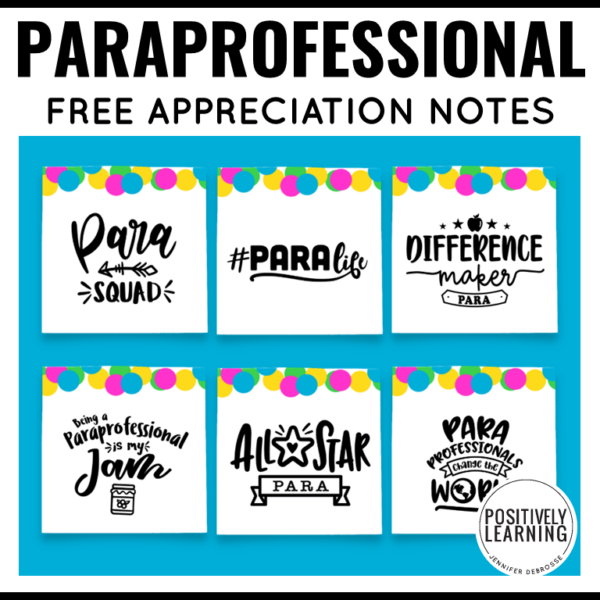 Paraprofessional Appreciation Sticky Notes
