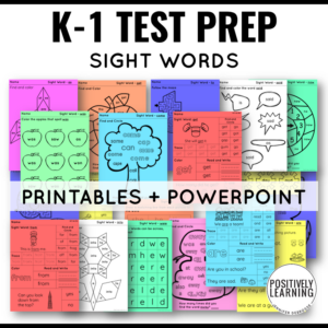 Sight Word Practice for Test Prep