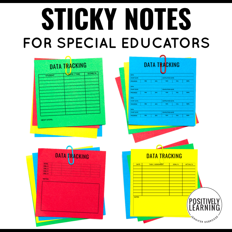 Data Tracking Sticky Notes