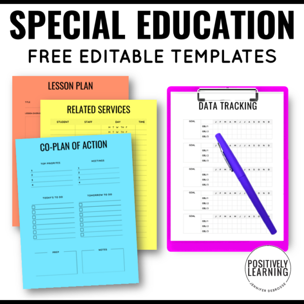 Special Education Teaching Binder Templates - FREE!