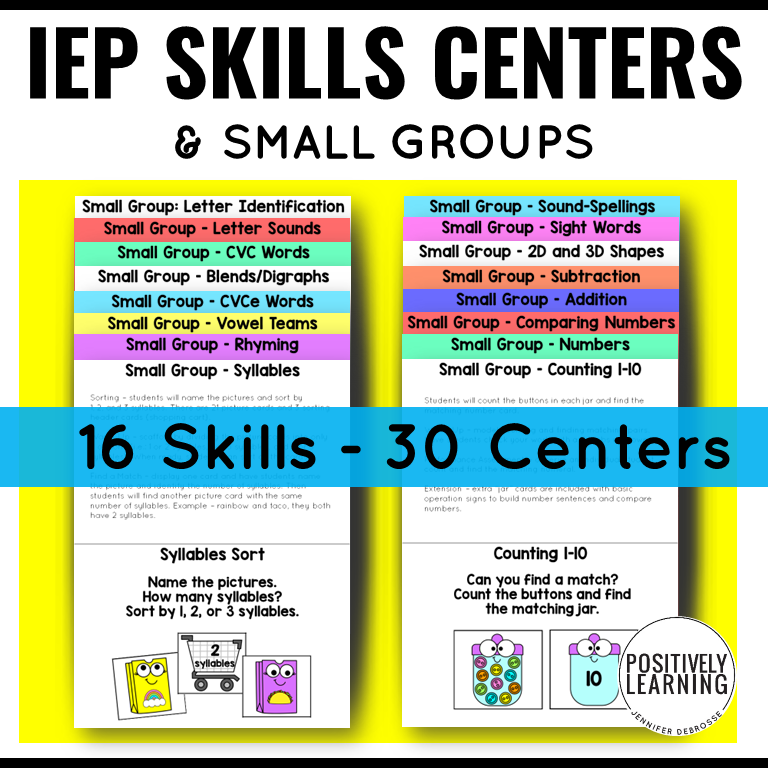 IEP Skills Practice Sorting Centers Bundle - Image 4