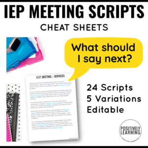 IEP Meeting Scripts Cheat Sheets