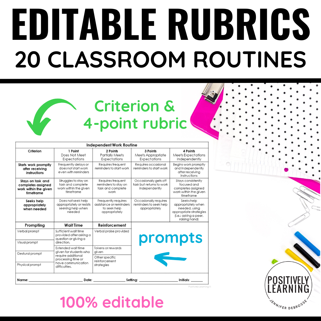 Classroom Routine Rubrics - Image 4