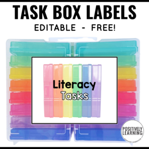Task Boxes Free Labels for Classroom Organization
