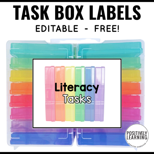 Task Boxes Free Labels for Classroom Organization