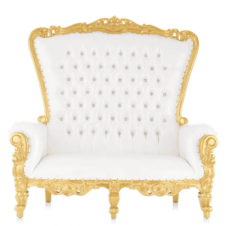 Couple's Throne Gold & white