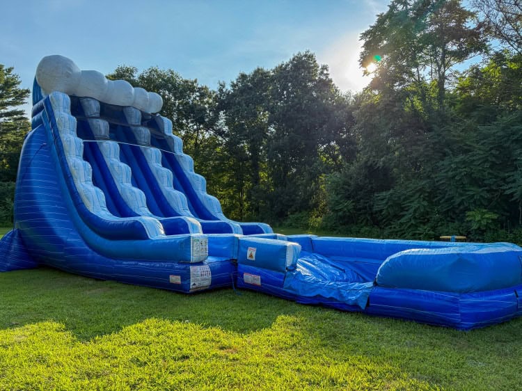 22ft Blue Marble Dual Lane Slide w/ pool