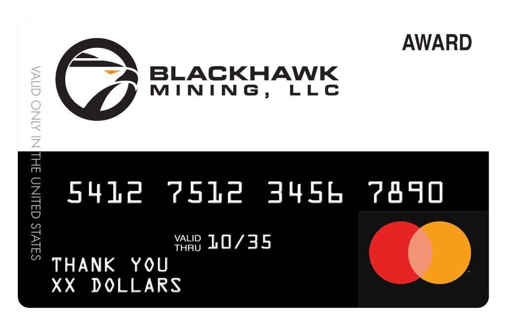 BlackHawk Mining Inc Custom MasterCard Debit Card Layout