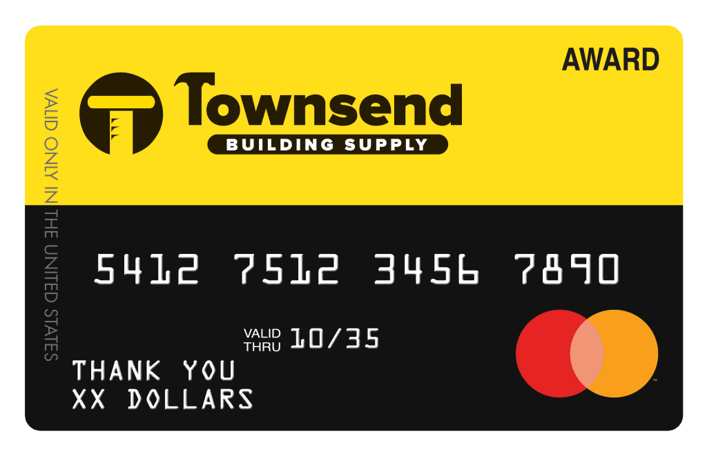 Townsend Custom MasterCard Debit Card Layout