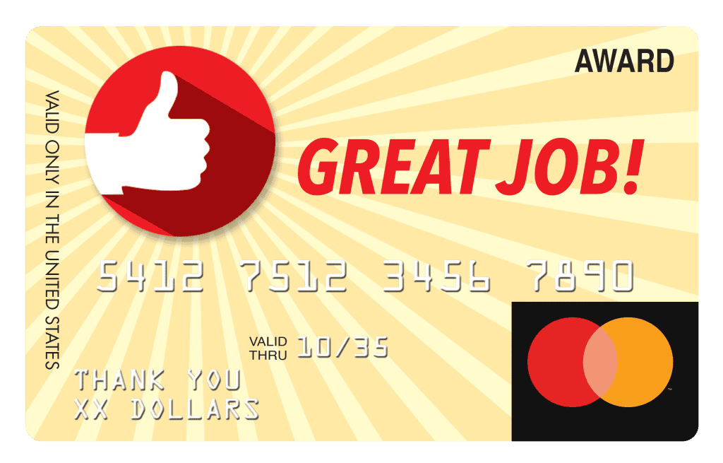 Great Job Custom MasterCard Debit Card Gift Layout