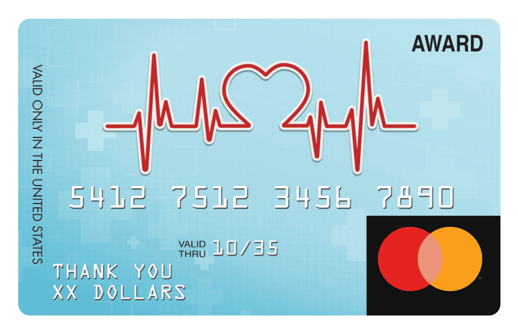 Heartbeat Medical Themed Custom MasterCard Debit Card Gift Layout