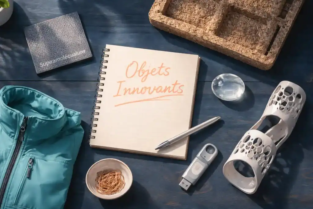 objet innovant sur table bleu avec technologies écologiques