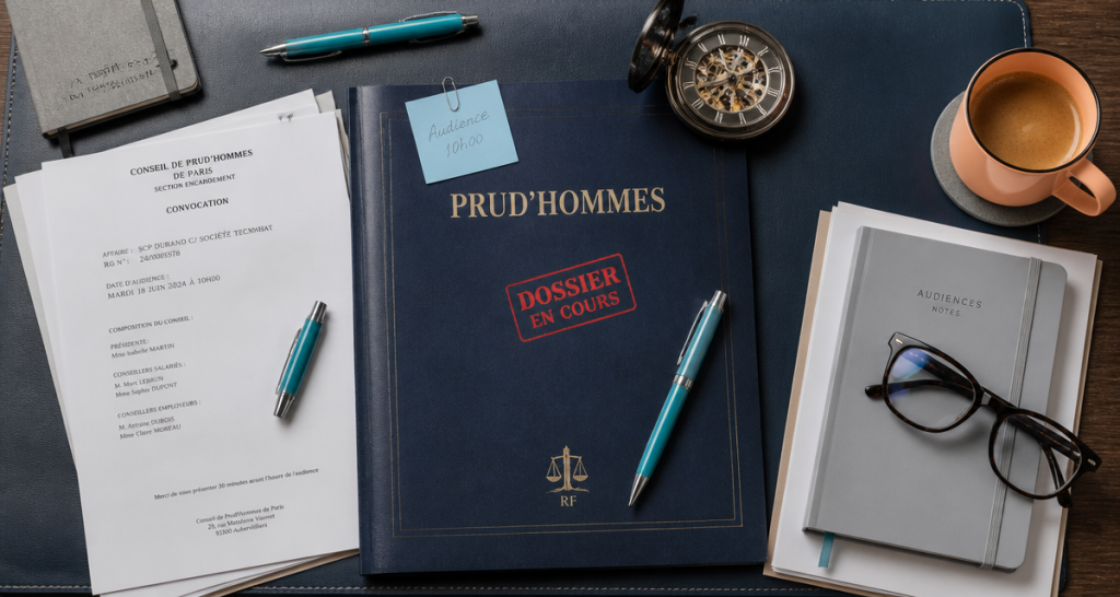 combien de temps dure une procedure prud'hommes 2024 image bureau juge dossier montre