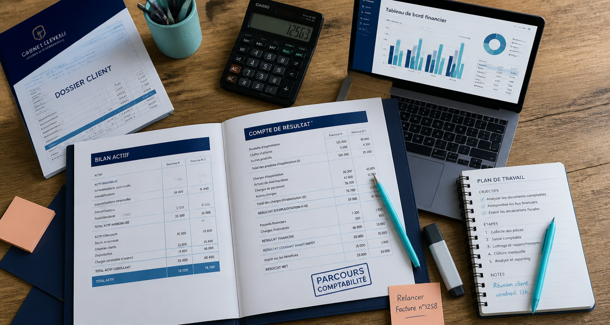 bureau comptabilité apprentissage dossiers et graphique