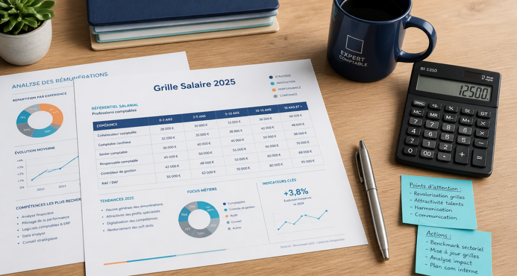 grille salaire expert comptable 2025 sur bureau moderne