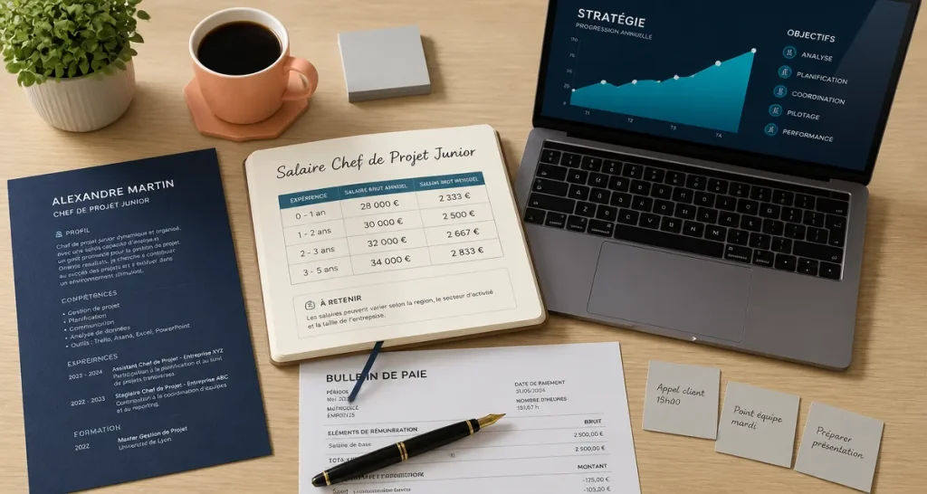 salaire chef de projet junior bureau agenda