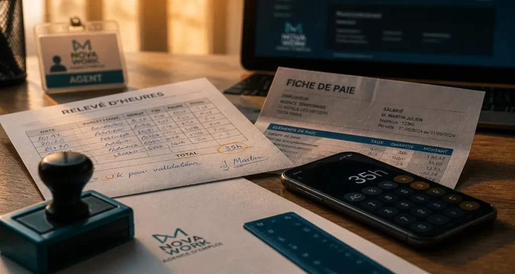 Salaire interimaire 35h : calcul sur fiche de paie