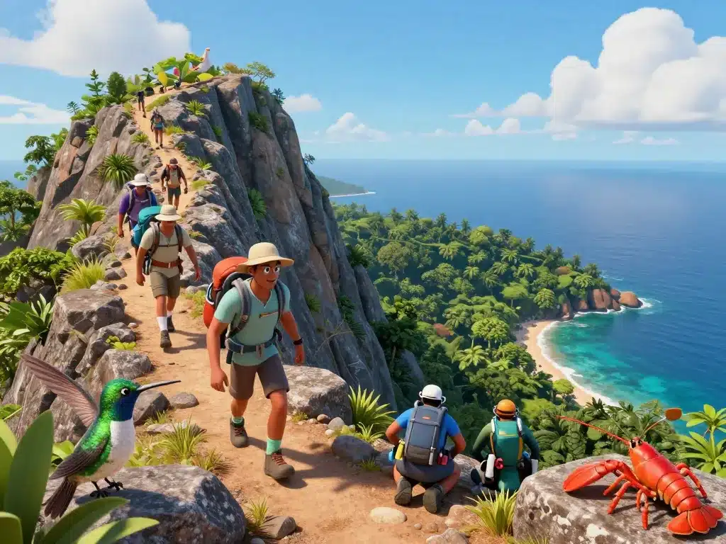 activité ile robinson crusoé randonnée plongée animaux