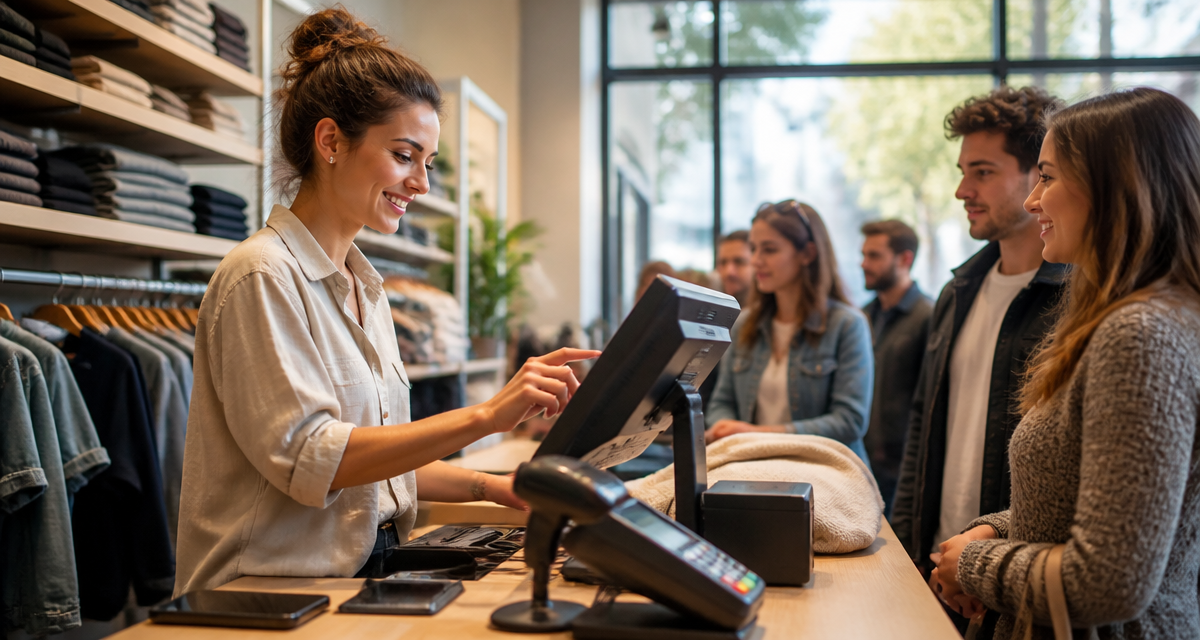 caisse enregistreuse commerce de détail sur comptoir boutique