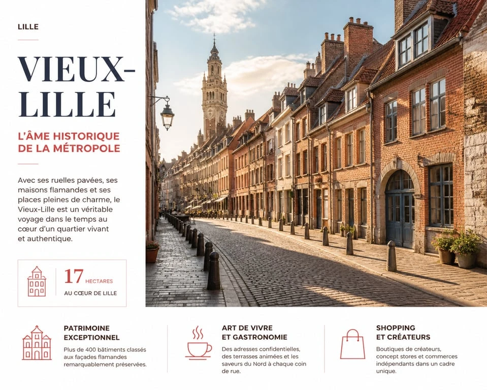 Activités à Lille : vue pittoresque du Vieux-Lille et ses rues pavées historiques
