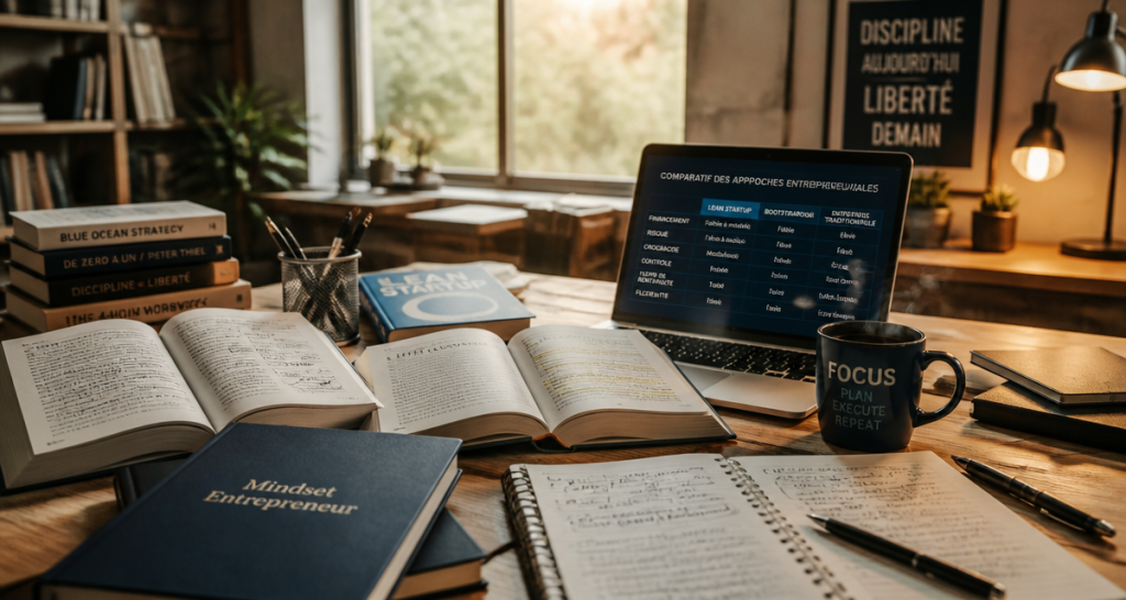 livres entrepreneuriat livre sur bureau