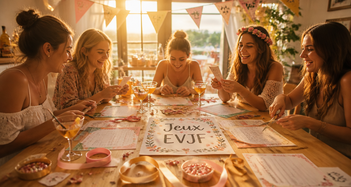 jeux evjf à domicile sur table festive