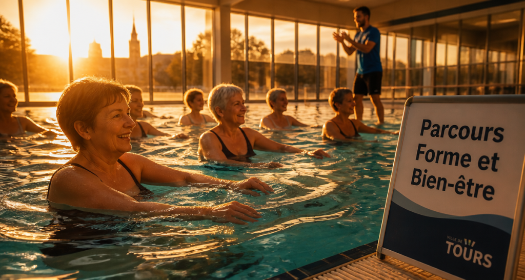 parcours forme et bien etre tours aquagym seniors piscine