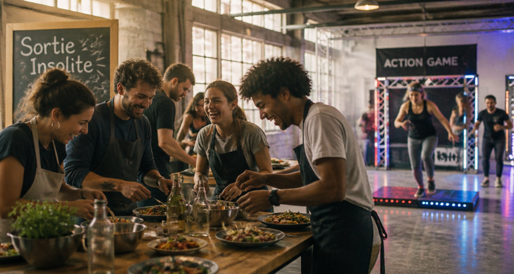sortie entre amis originale en atelier culinaire et action game