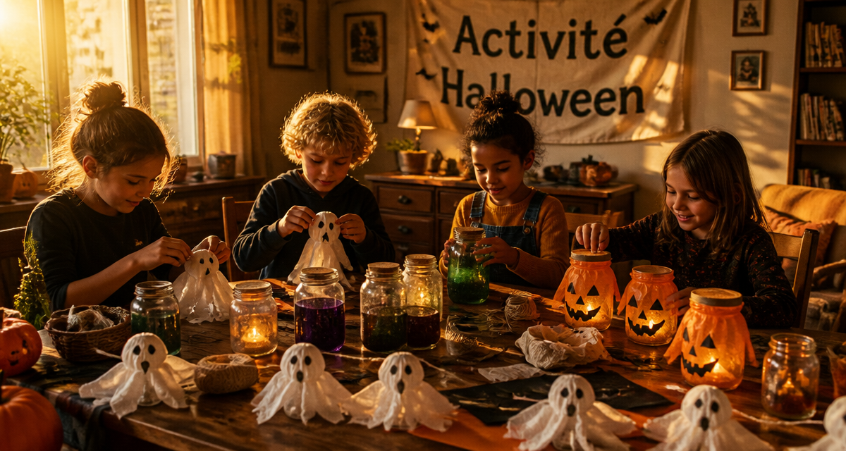 activité halloween enfants créatifs à table