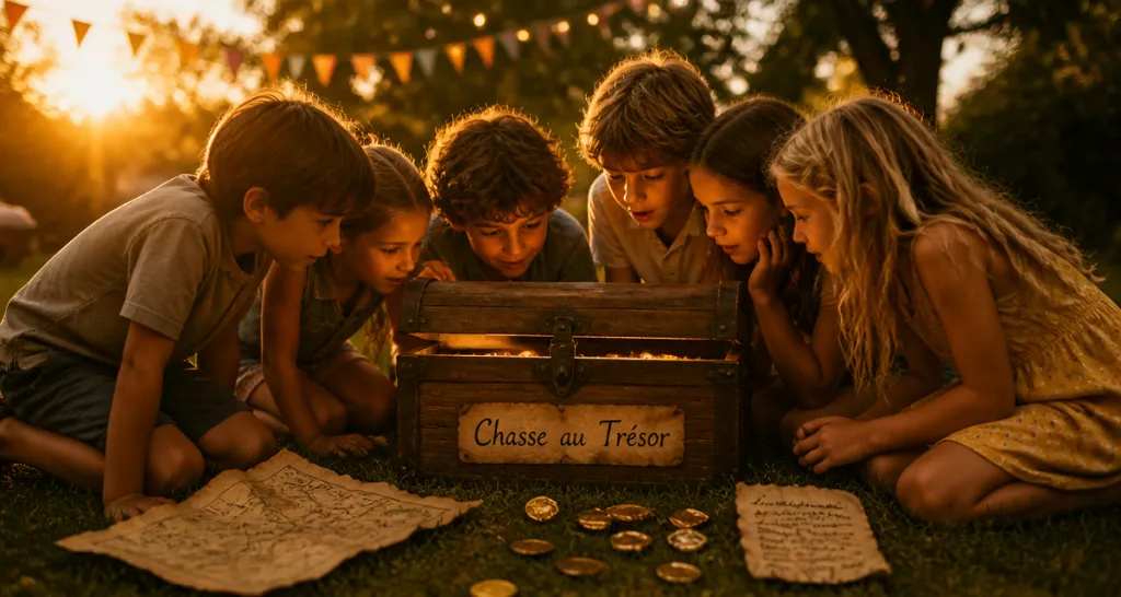 chasse au tresor enfant coffre jardin