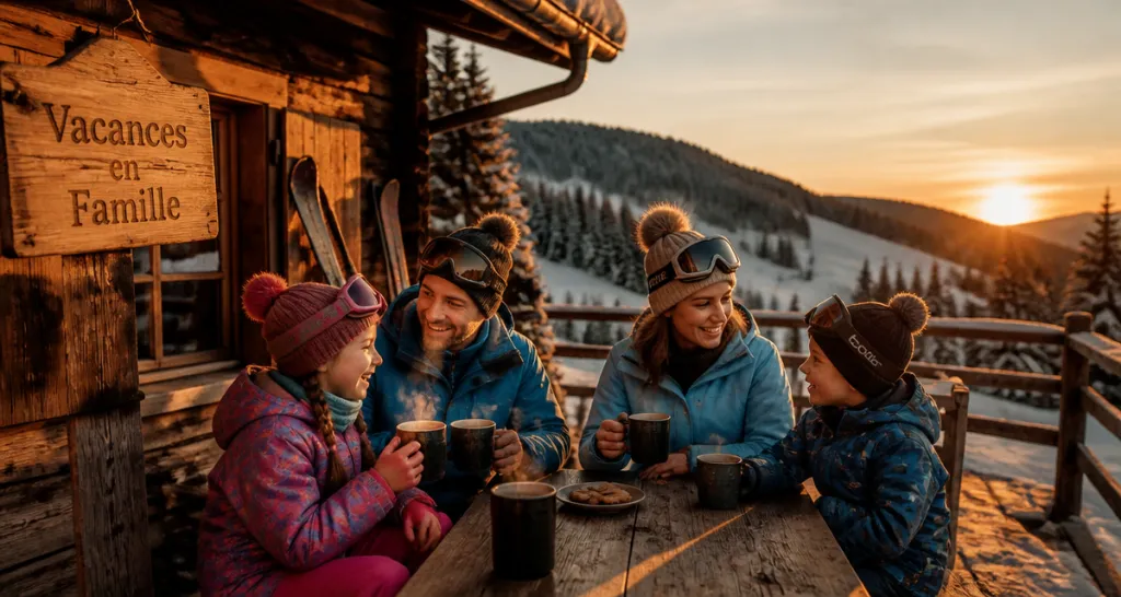 Ski Massif Central station familiale famille terrasse chalet