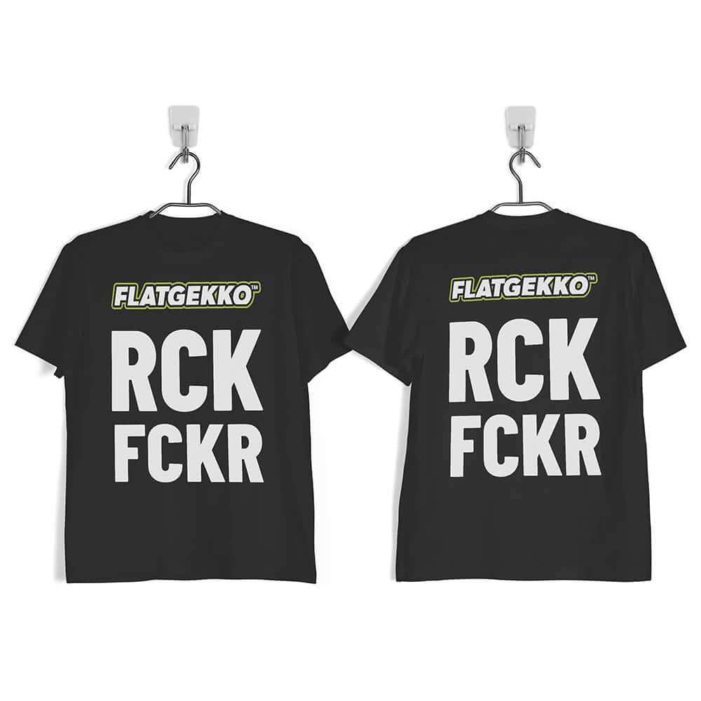 Flatgekko™ RCKFCKR Black Short-Sleeve T-Shirt