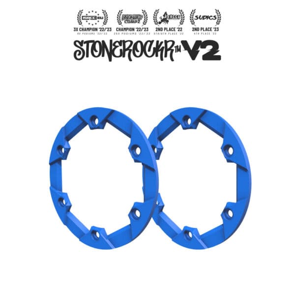 Grind™ Blue Stonerockr™ V2 F6 Pro 1.9" LCG Offset Wheel Front Ring (2pcs)