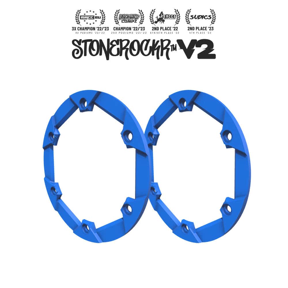 Grind™ Blue Stonerockr™ V2 F6 Pro 2.2" LCG Offset Wheel Front Ring (2pcs)
