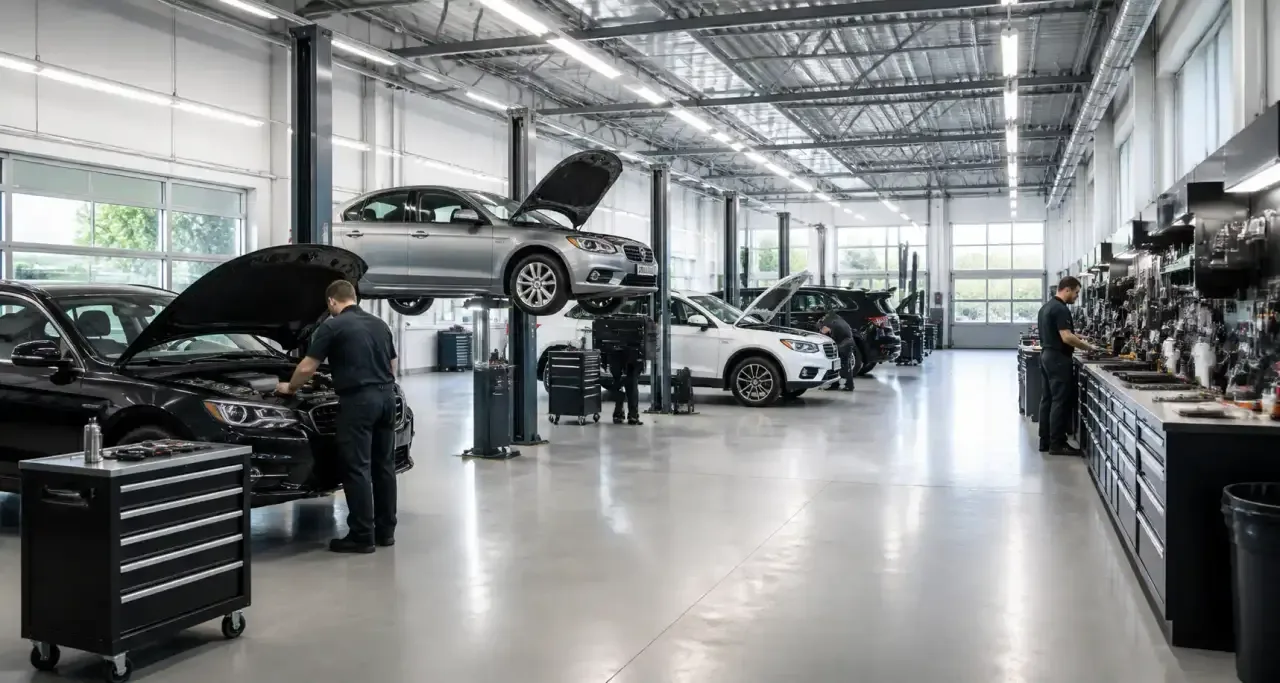 Atelier professionnel d'entretien automobile