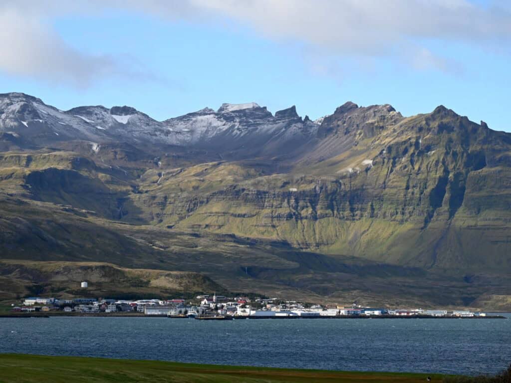 Snæfellsnes Peninsula with rugged mountains and coastal village views in Iceland.