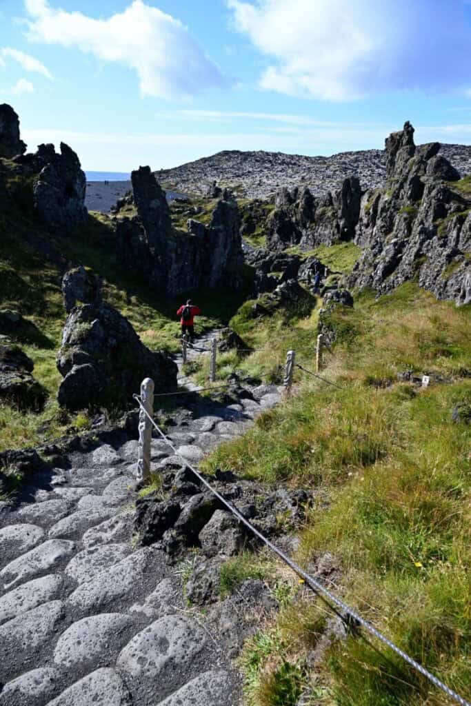Scenic view of rugged volcanic formations on the Snæfellsnes Peninsula in Iceland. Perfect for adven.