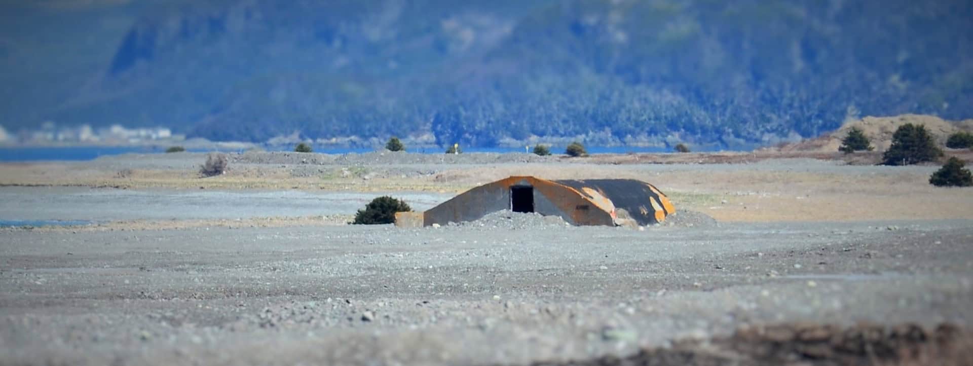 Historic military hangar at Argentia Naval Air Station, Newfoundland.