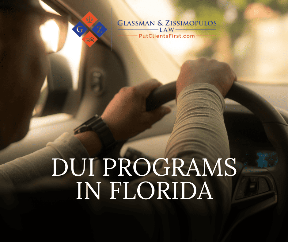 DUI programs in Florida offered by Glassman & Zissimopulos Law Firm, specializing in DUI defense, legal advice, and DUI education for drivers in Florida to ensure legal compliance and safety.