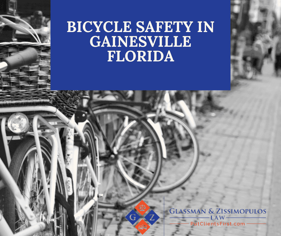 Bicycle safety law firm Gainesville Florida, bicycle accident attorney Gainesville, Florida, Glassman & Zissimopulos Law Firm bicycle injury lawyer Gainesville.