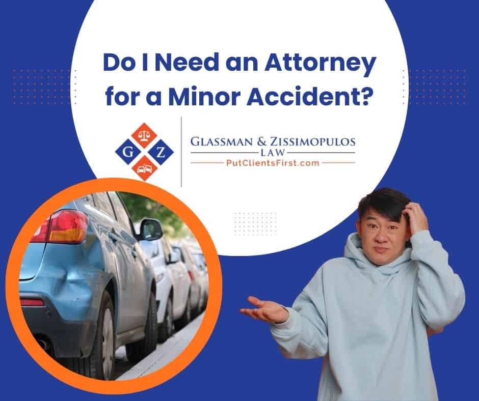 Car accident minor injury attorney services at Glassman & Zissimopulos Law Firm, expert legal advice for minor accident victims, personal injury law, auto accident claims, and legal representation.