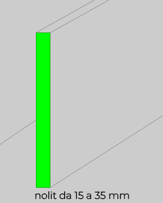 Strumento di misurazione dettagliato con scala da 15 a 35 mm.