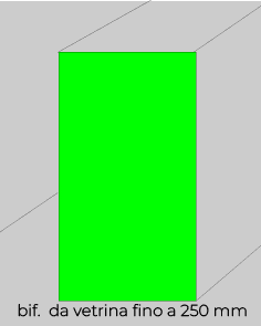 Vetrina in vetro fino a 250 mm, stabile e resistente, ideale per esposizioni eleganti.