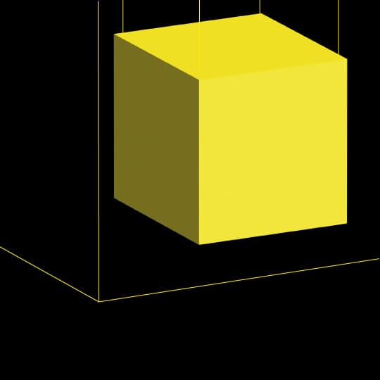 Logo PXXL con design 3D in giallo e nero, tecnologia e innovazione digitale.