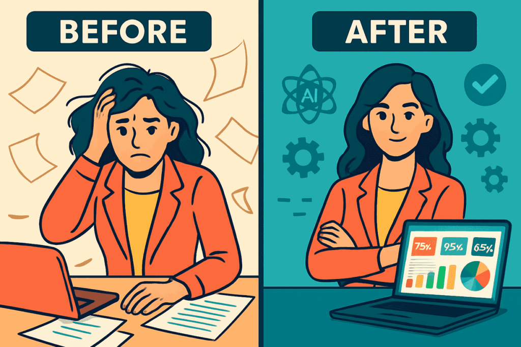 before/after AI quillway