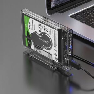 Orico Obudowa dysku 2,5" HDD SSD USB-C z podstawką przezroczysta 2x Kabel