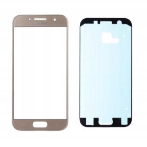 SZYBKA EKRANU SAMSUNG A3 A320F 2017 +KLEJ ZŁOTA
