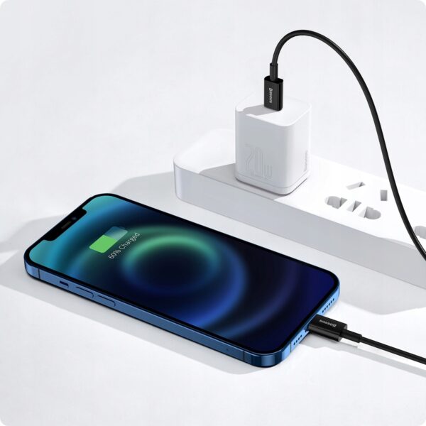 BASEUS KABEL USB-C SZYBKIE ŁADOWANIE PRZEWÓD DO LIGHTNING IPHONE PD 20W 1M - obrazek 2