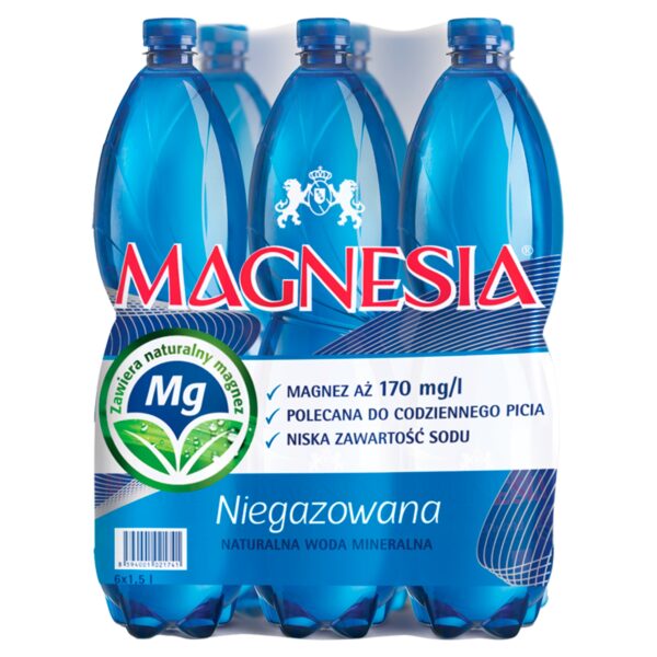 Magnesia Naturalna woda mineralna niegazowana 6 x 1,5 L Zgrzewka